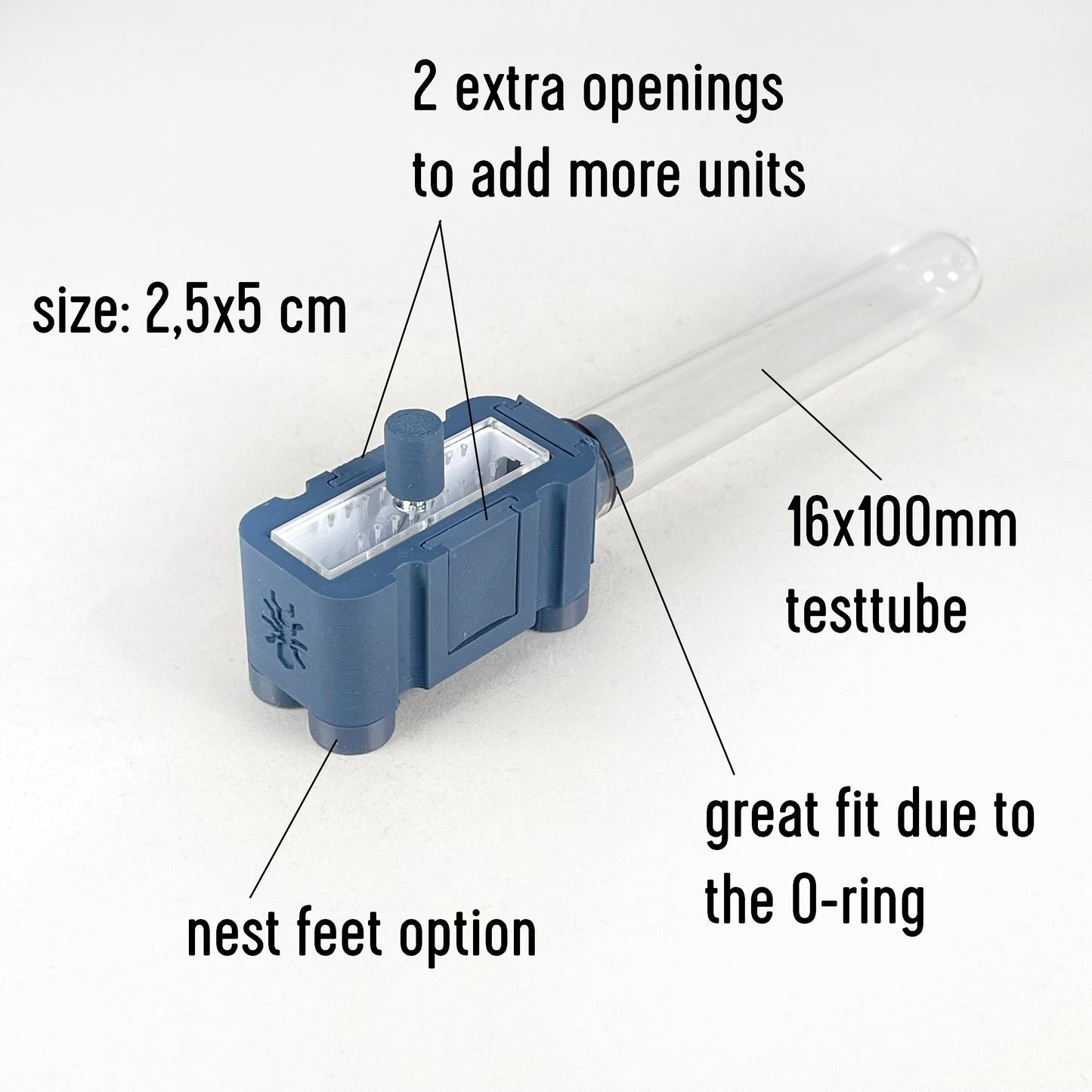 Ant Queen Founding Pod 2,5x5 Module with One Test Tube