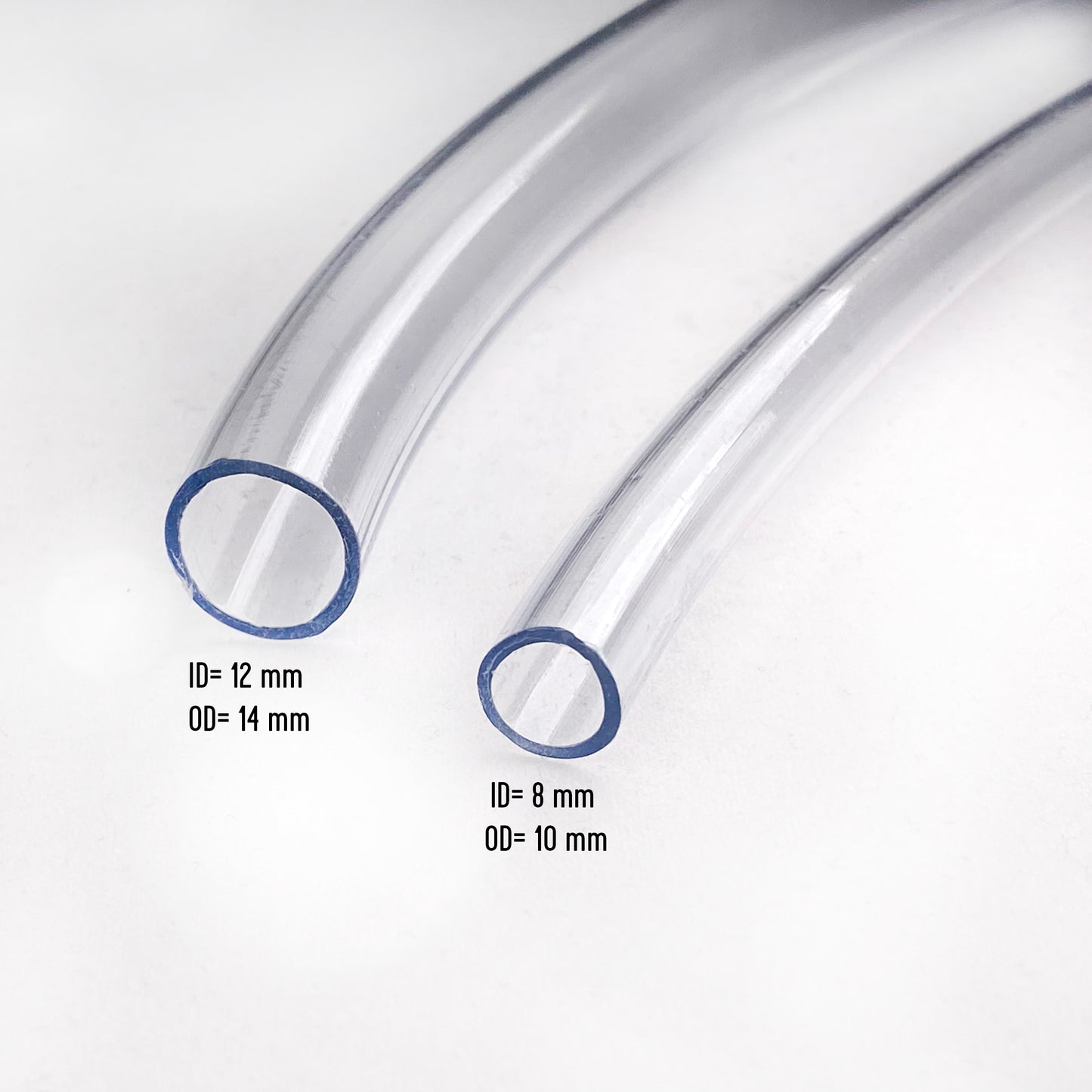 Transparent flexible tubes ID 12mm OD 14mm