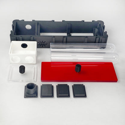 Ants Founding Nest With Small Outworld en red cover lid Modular System multiple color options 3D printed formicarium by Black Ant Creation