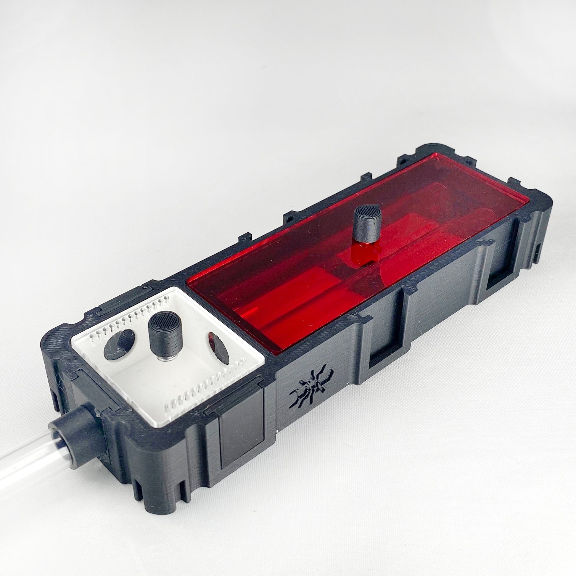Ants Founding Nest With Small Outworld en red cover lid Modular System multiple color options 3D printed formicarium by Black Ant Creation