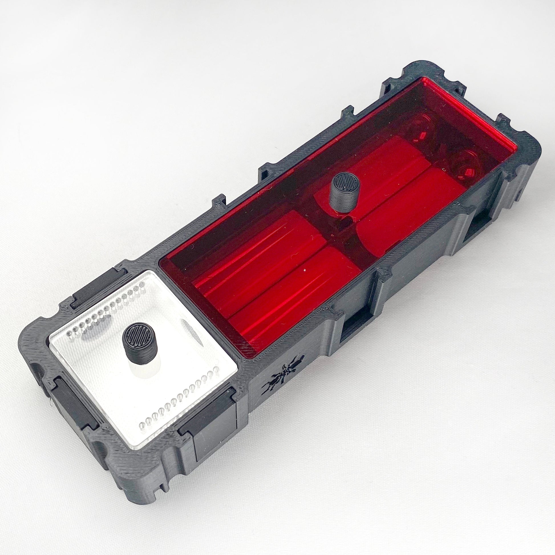Ants Founding Nest With Small Outworld en red cover lid Modular System multiple color options 3D printed formicarium by Black Ant Creation