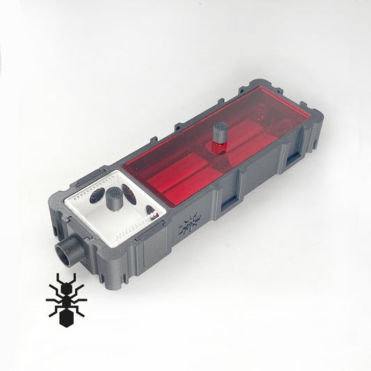 Ants Founding Nest With Small Outworld en red cover lid Modular System multiple color options 3D printed formicarium by Black Ant Creation