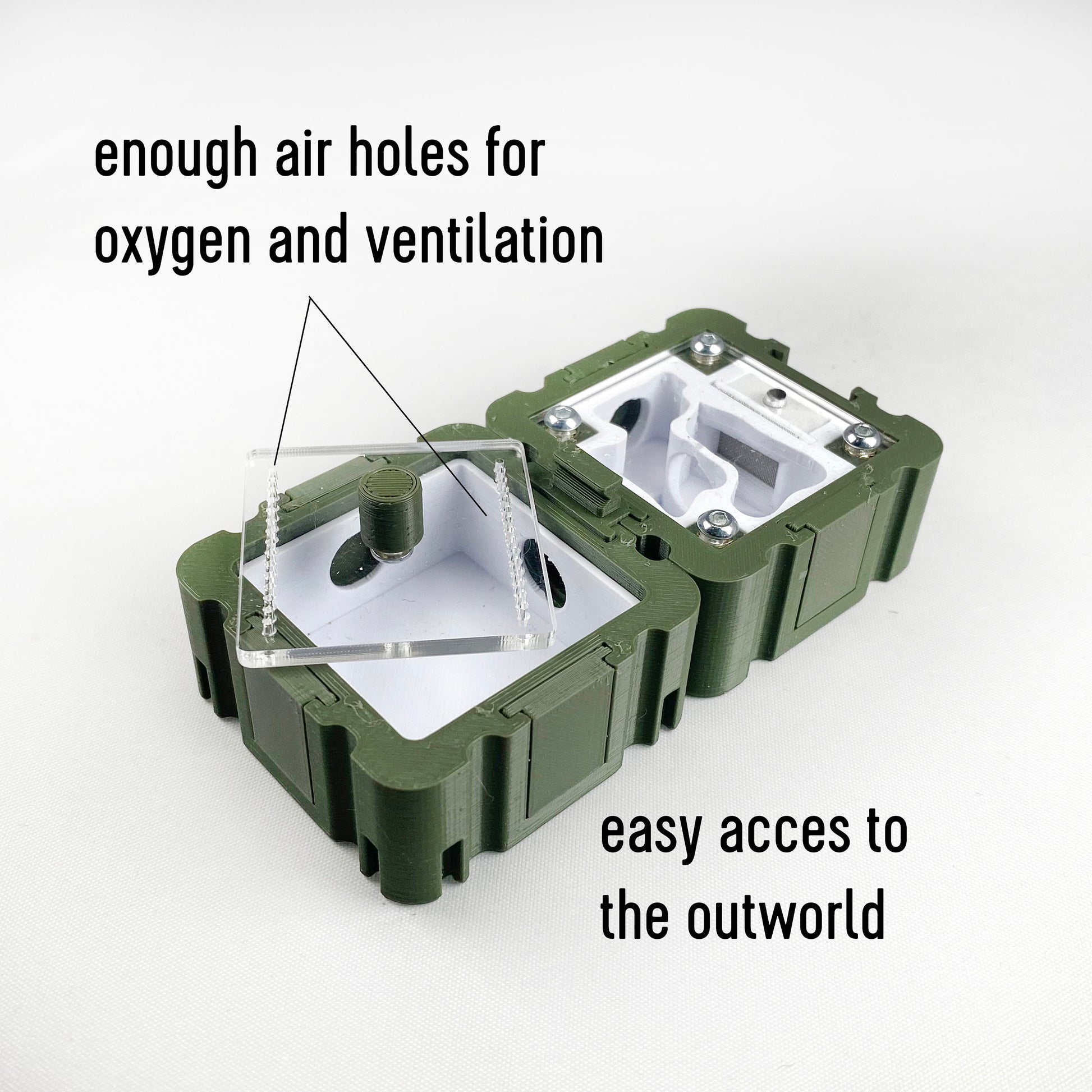 Ant Mini nest + Outworld combi, 5x5 moduul multiple color options 3D printed formicarium by Black Ant Creation